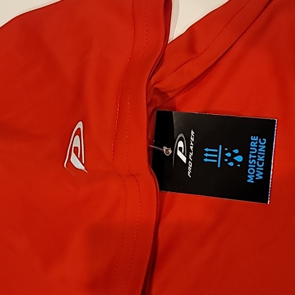 Pro Player Moisture Wicking Performance Tee Shirt Red Medium - Picture 4 of 9